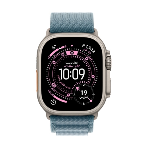 Picture of Apple Watch Ultra 3 2025 GPS + Cellular 49mm Natural Titanium Case with Light Blue Alpine Loop - Medium