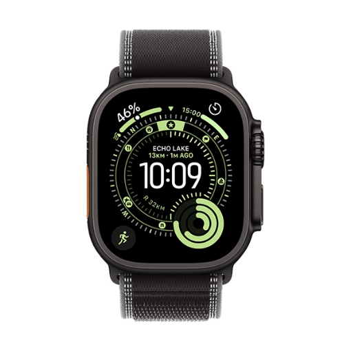Picture of Apple Watch Ultra 3 2025 GPS + Cellular 49mm Black Titanium Case with Black/Charcoal Trail Loop - S/M