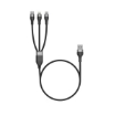 Picture of iOsuite Aluminium Alloy 3 in 1 USB-A to 2 USB-C + 1 Lightning ( Smart Distribution ) 1.2M - Black