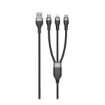 Picture of iOsuite Aluminium Alloy 3 in 1 USB-A to 2 USB-C + 1 Lightning ( Smart Distribution ) 1.2M - Black